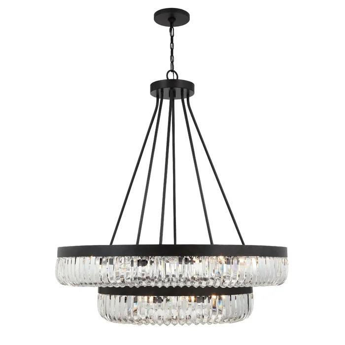 Alister 26 Light Charcoal Bronze Chandelier Hand Cut Crystal 42″W x 47″H x 42″D