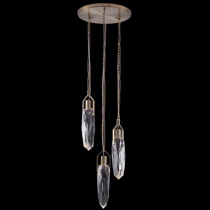 Allegri 042055-044-FR001 Diamante Winter Brass LED Multi Hanging Lamp
