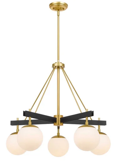 Allie Five Light Chandelier in Black/Satin Brass (137|352C05BLSB)