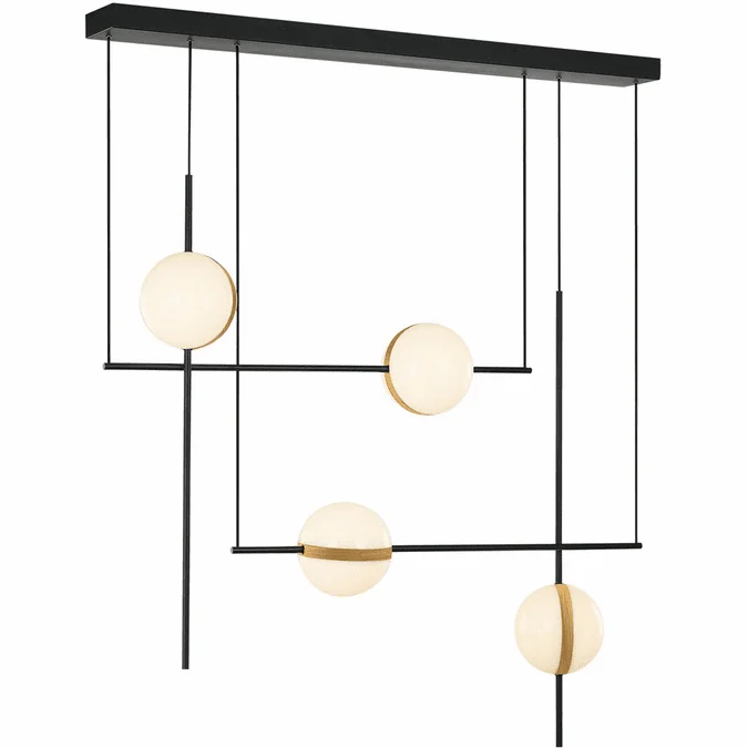 Alora LP302004MBBG Tagliato Contemporary Matte Black / Brushed Gold LED Kitchen Island Light
