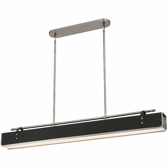 Alora PD307960ANTL Valise Modern Aged Nickel / Tuxedo Leather LED Island Lighting