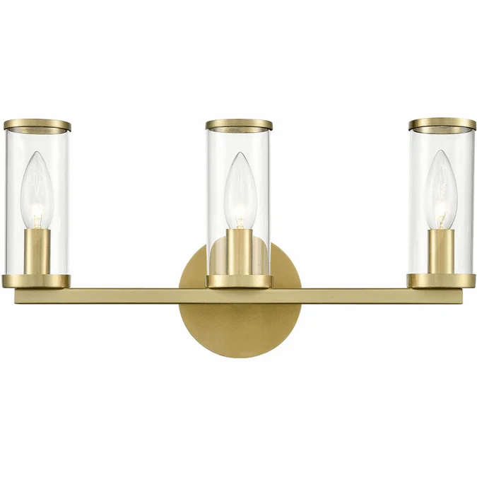 Alora WV309033NBCG Revolve Contemporary Natural Brass 3-Light Bathroom Sconce