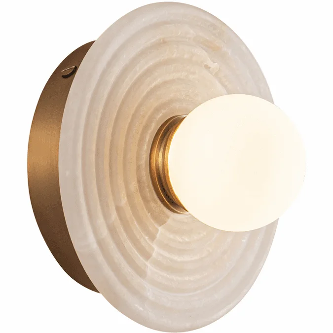 Alora WV346006VBAR Dahlia Contemporary Vintage Brass LED Lamp Sconce