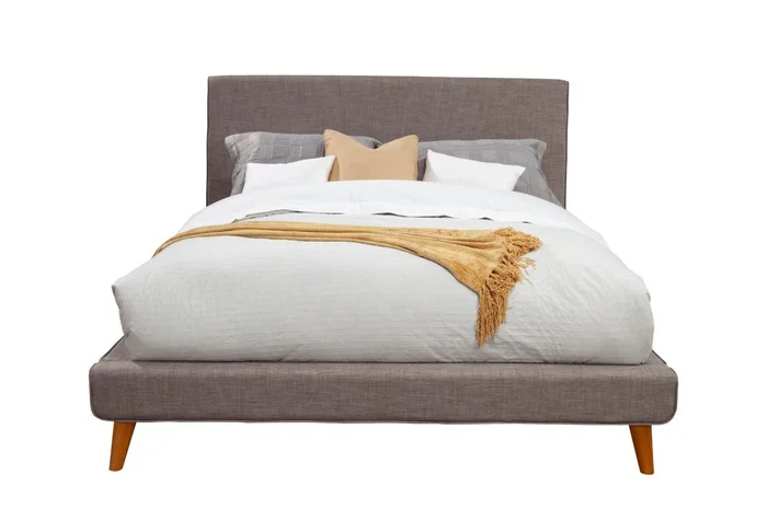 Alpine Furniture Britney Queen Upholstered Platform Bed in Dark Grey 1296Q PROMO