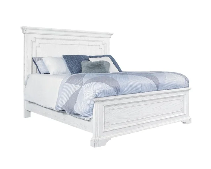 Alpine Furniture Clara King Panel Bed in White Mist F7653EK PROMO