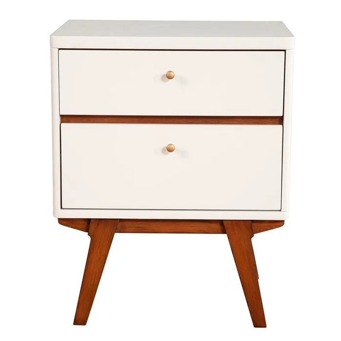 Alpine Furniture Dakota Nightstand in White 1974-02 PROMO PROMO