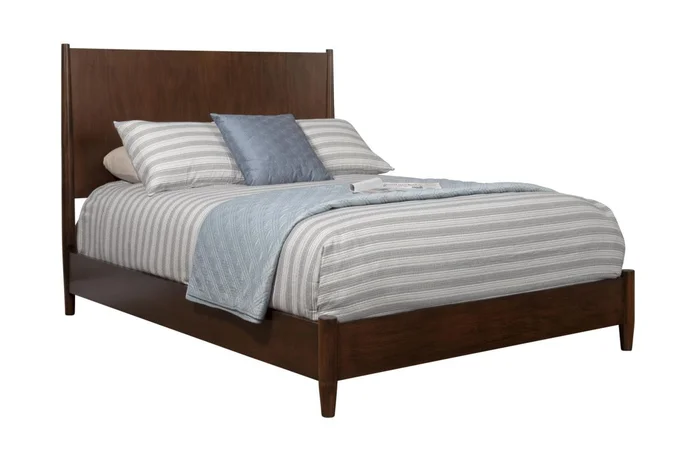 Alpine Furniture Flynn Cal King Panel Bed in Walnut 966WAL-07CK PROMO