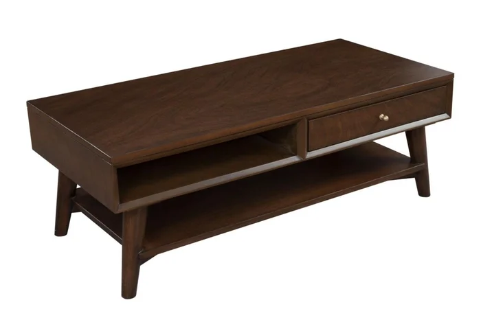 Alpine Furniture Flynn Coffee Table in Walnut 966WAL-61 PROMO