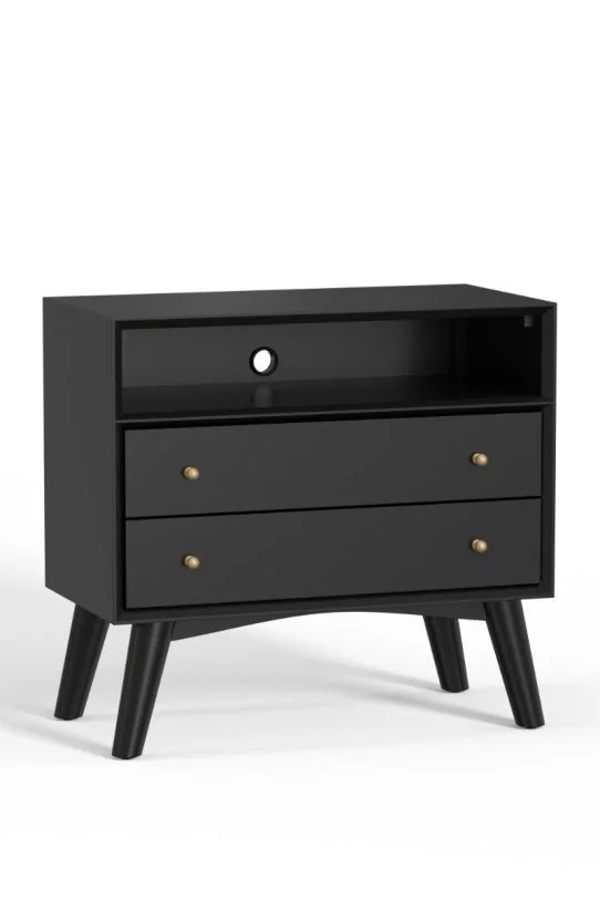 Alpine Furniture Flynn Large Nightstand in Black 966BLK-22 PROMO