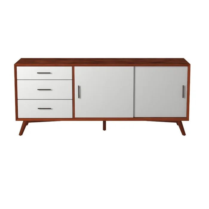 Alpine Furniture Flynn Large TV Console in Acorn/White 999-10 PROMO