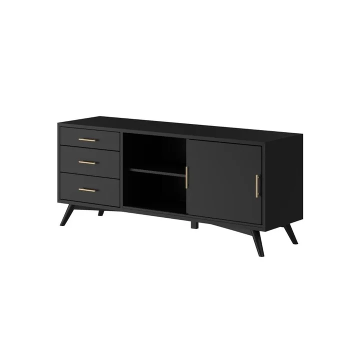 Alpine Furniture Flynn Large TV Console in Black 966BLK-10 PROMO