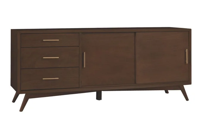 Alpine Furniture Flynn Large TV Console in Walnut 966WAL-10 PROMO