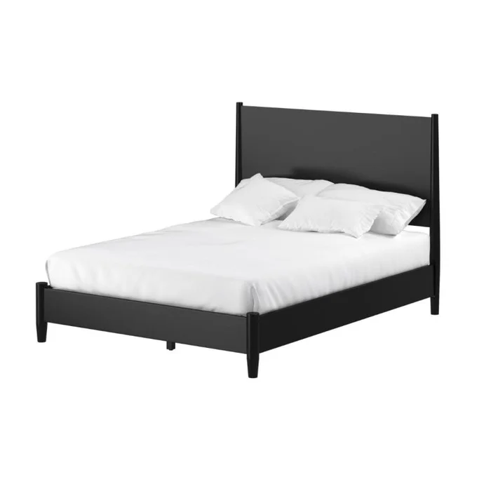 Alpine Furniture Flynn Mid Century Modern Full Panel Bed in Black 966BLK-08F PROMO
