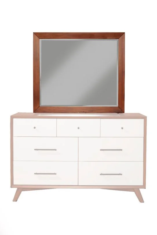 Alpine Furniture Flynn Mirror in Acorn/White 999-06 PROMO