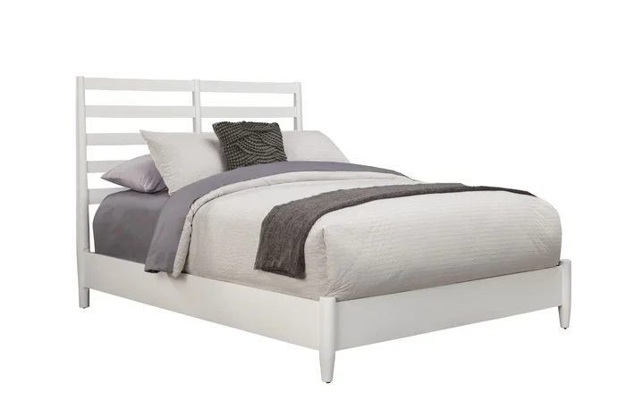 Alpine Furniture Flynn Retro Eastern King Bed in White PROMO