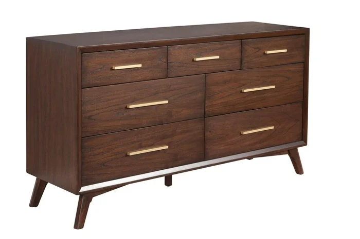 Alpine Furniture Gramercy 7 Drawer Dresser in Walnut 1978-03 PROMO