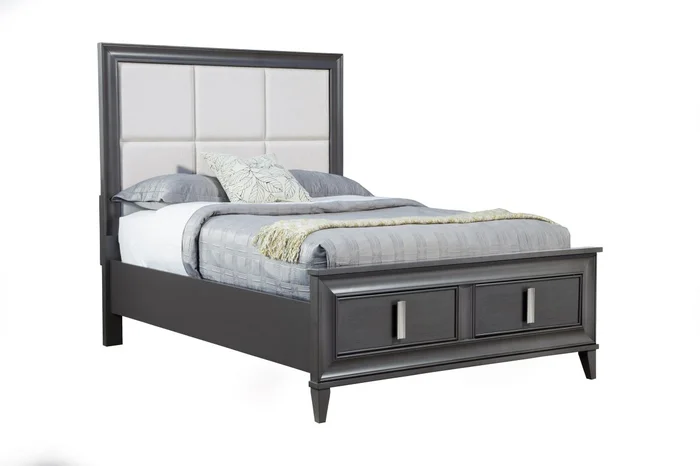 Alpine Furniture Lorraine Queen Storage Bed in Dark Grey PROMO PROMO