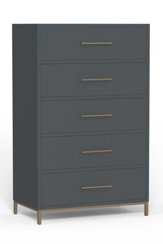 Alpine Furniture Madelyn Five Drawer Chest in Slate Gray in Slate Gray 2010G-05 PROMO