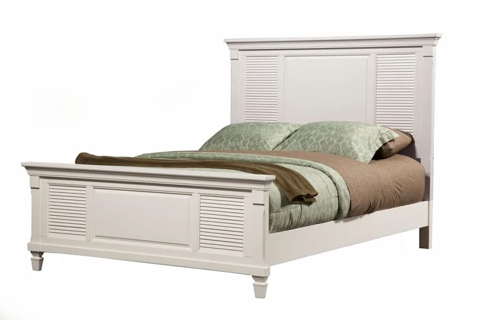 Alpine Furniture Winchester Queen Shutter Pannel Bed in White 1306Q PROMO