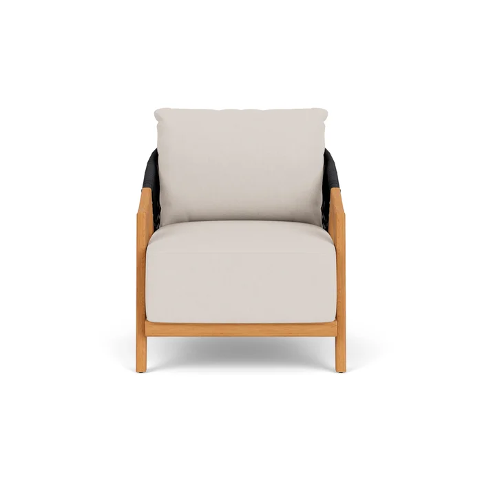 alpine lounge chair in natural teak finish with canvas canvas fabric grade a