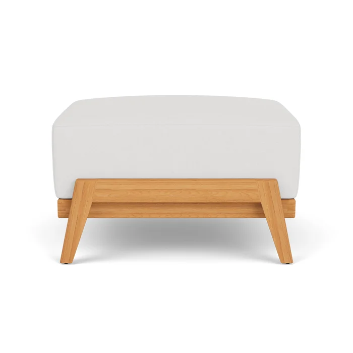 alpine ottoman in natural teak finish with canvas natural fabric grade a