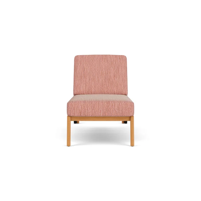 alpine pool chaise in natural teak finish with friendly carnival fabric grade b