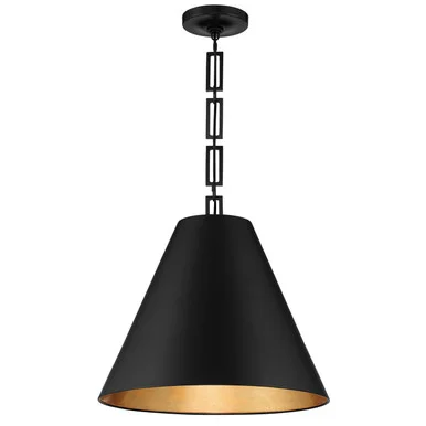 Alston Three Light Chandelier in Matte Black + Antique Gold (60|8687-MK-GA)