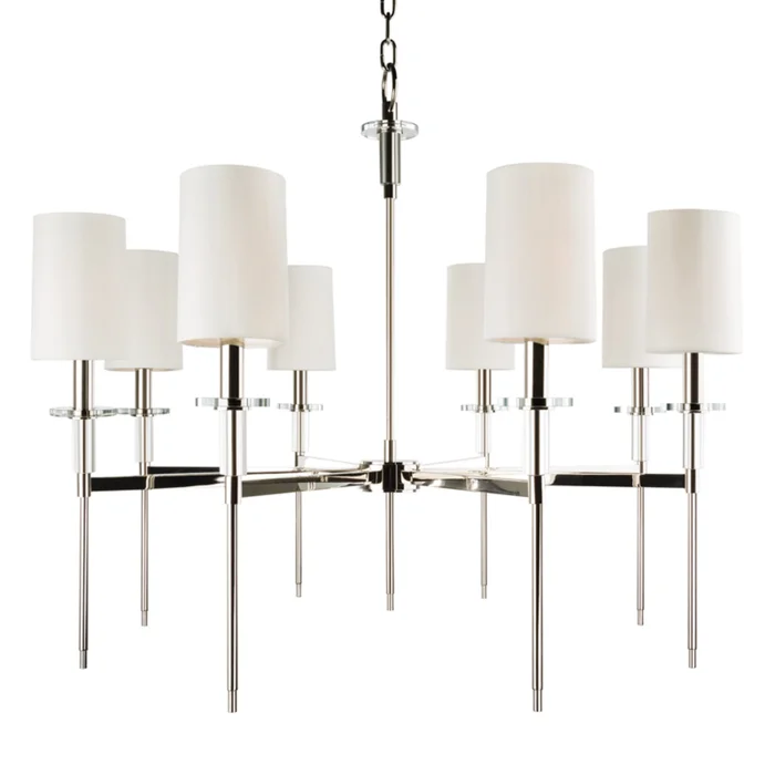 Amherst 8-Light Chandelier in Polished Nickel 32L x 32W x 27H