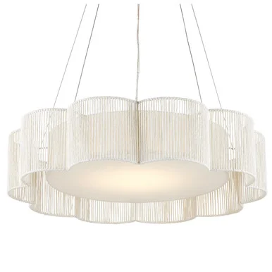 Ancroft White Chandelier LED Chandelier in White/Contemporary Silver Leaf (142|9000-0923)