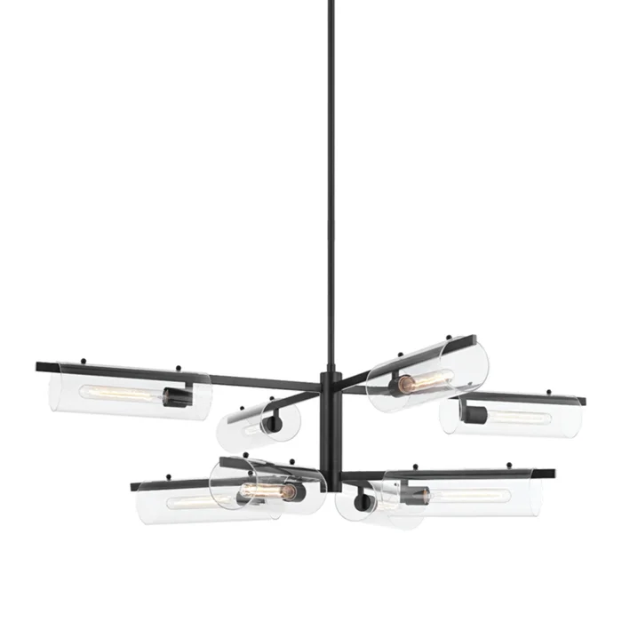 Ariel 8-Light Chandelier in Soft Black 16.5L x 52.75W x 16.25H