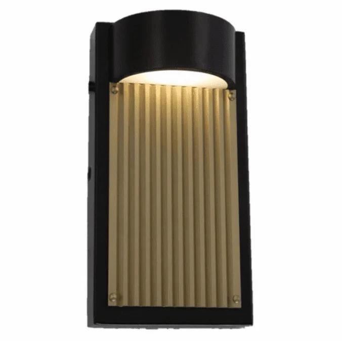 Arnsberg 226260728 Las Cruces Contemporary Bronze / Gold LED Exterior 9″ Wall Lighting Sconce