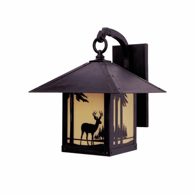 Arroyo Craftsman TRB-12DR Timber Ridge 12 inch Outdoor Wall Sconce with Deer Filigree