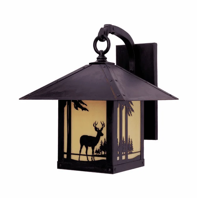 Arroyo Craftsman TRB-16DR Timber Ridge 16 inch Outdoor Wall Sconce with Deer Filigree