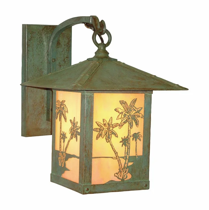 Arroyo Craftsman TRB-16PT Timber Ridge 16 inch Outdoor Wall Sconce with Palm Tree Filigree
