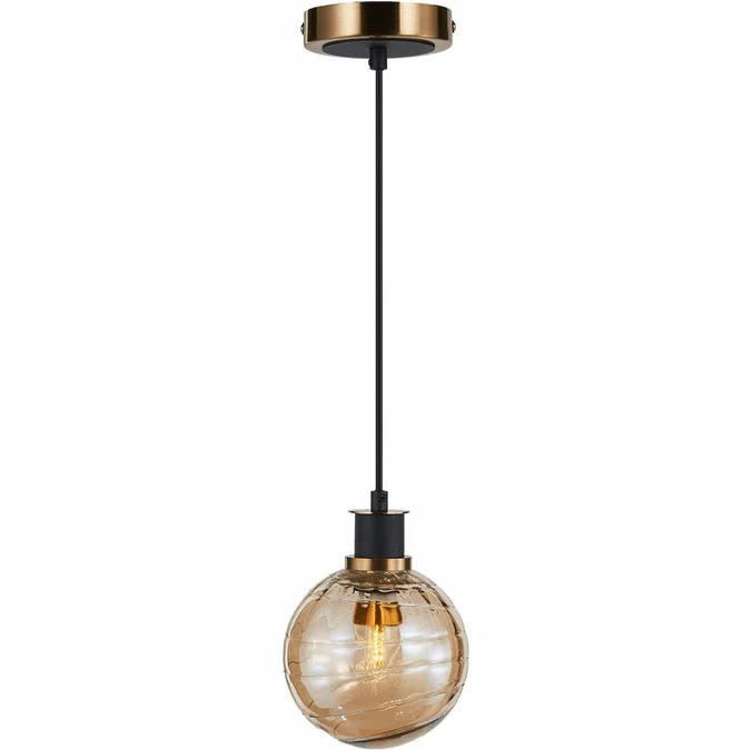 Artcraft AC11870AM Gem Modern Black and Brushed Brass Pendant Lighting