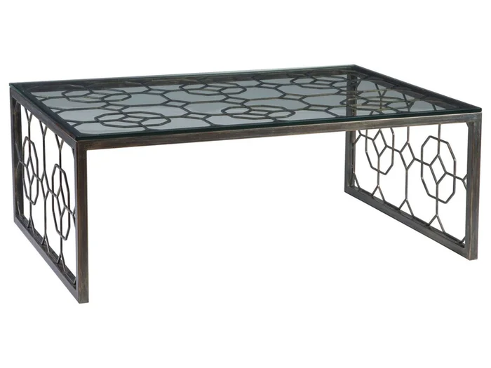 Artistica Home Metal Designs Honeycomb Rectangular Cocktail Table in St. Laurent 2056-945-44