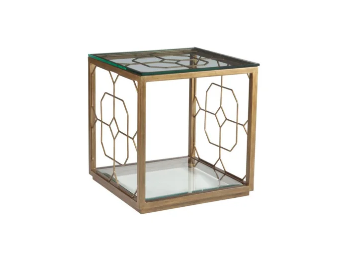 Artistica Home Metal Designs Honeycomb Square End Table in Renaissance 2056-957-45 CLOSEOUT