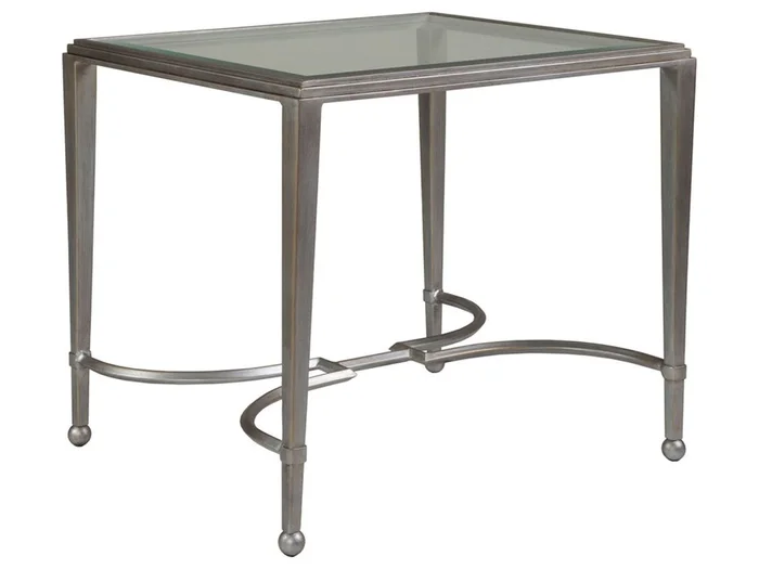 Artistica Home Metal Designs Sangiovese Rectangular End Table in Argento 2011-959-46