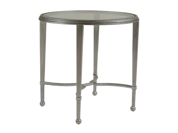 Artistica Home Metal Designs Sangiovese Round End Table in Argento 2011-950-46