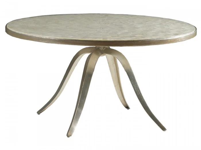 Artistica Home Signature Designs Capiz Round Cocktail Table in Champagne Silver Foil 2155-943