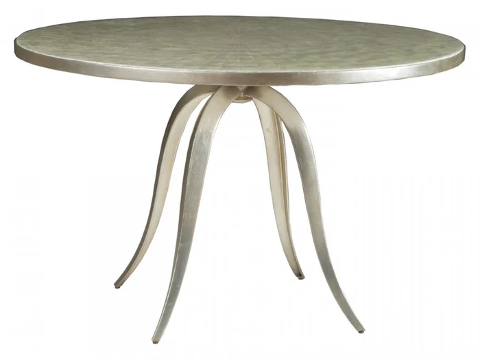 Artistica Home Signature Designs Capiz Round Dining Table in Champagne Silver Foil 2155-870C