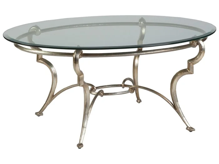 Artistica Home Signature Designs Colette Oval Cocktail Table in Champagne Foil 2022-949C