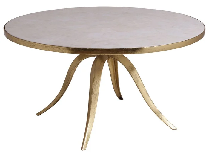 Artistica Home Signature Designs Crystal Stone Round Cocktail Table in Gold Foil 2023-943