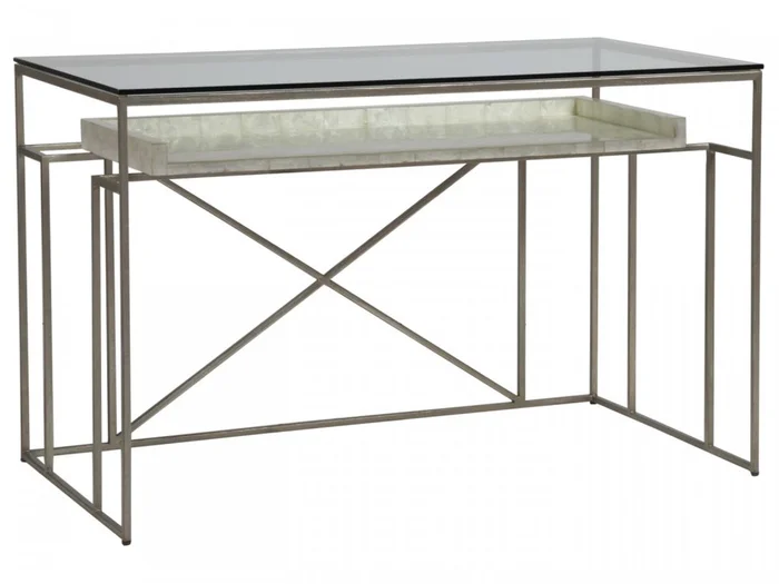 Artistica Home Signature Designs Cumulus Capiz Writing Table in Champagne Foil 2156-933C