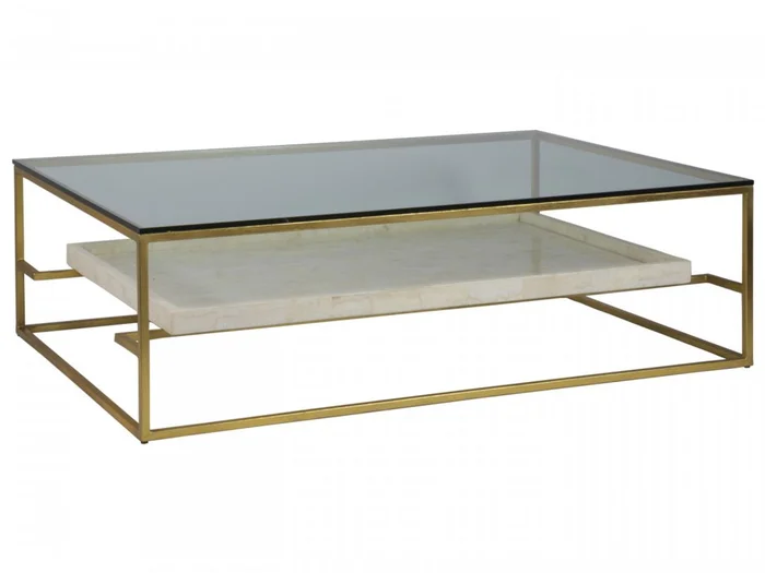Artistica Home Signature Designs Cumulus Large Rectangular Cocktail Table in Gold Foil 2024-949C