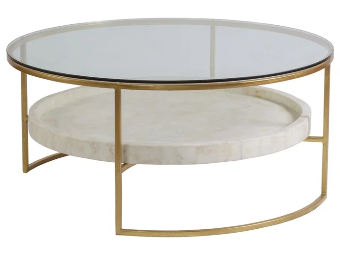 Artistica Home Signature Designs Cumulus Round Cocktail Table in Gold Foil 2024-943C