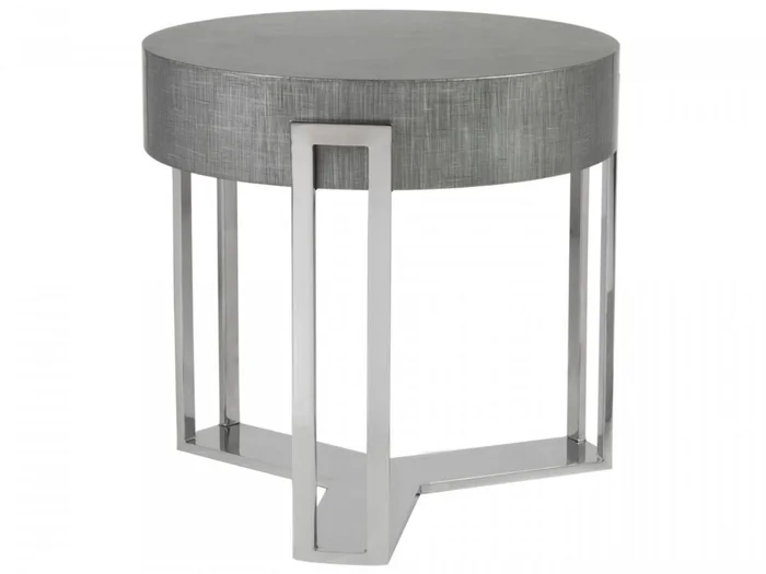 Artistica Home Signature Designs Iridium Round End Table in Silver 2203-953