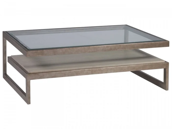 Artistica Home Signature Designs Soiree Rectangular Cocktail Table in Antiqued Silver 2128-945