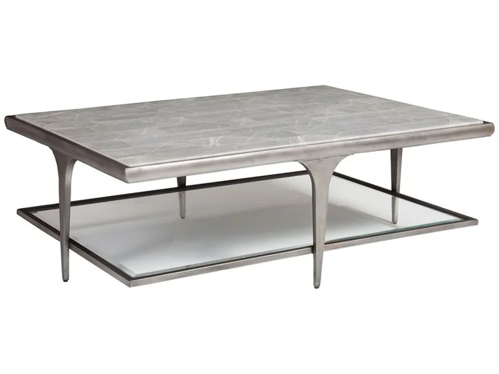 Artistica Home Signature Designs Zephyr Rectangular Cocktail Table in White Onyx 2097-945