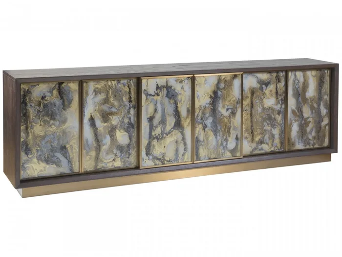 Artistica Home Verbatim Eglomised Long Media Console in Rich Brown 2170-910